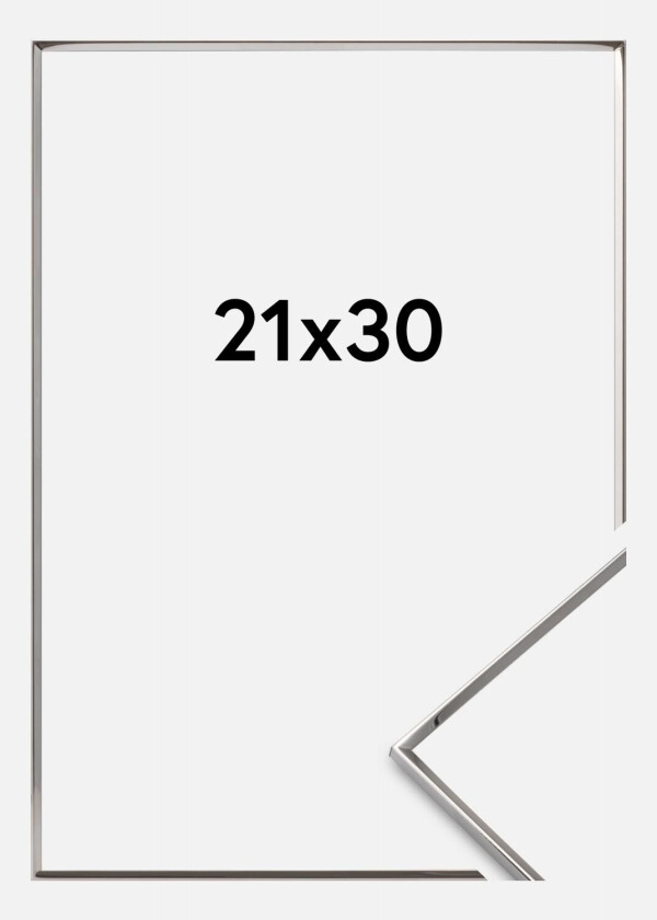 Ramme Slät Metall Sølv 21x30 Cm