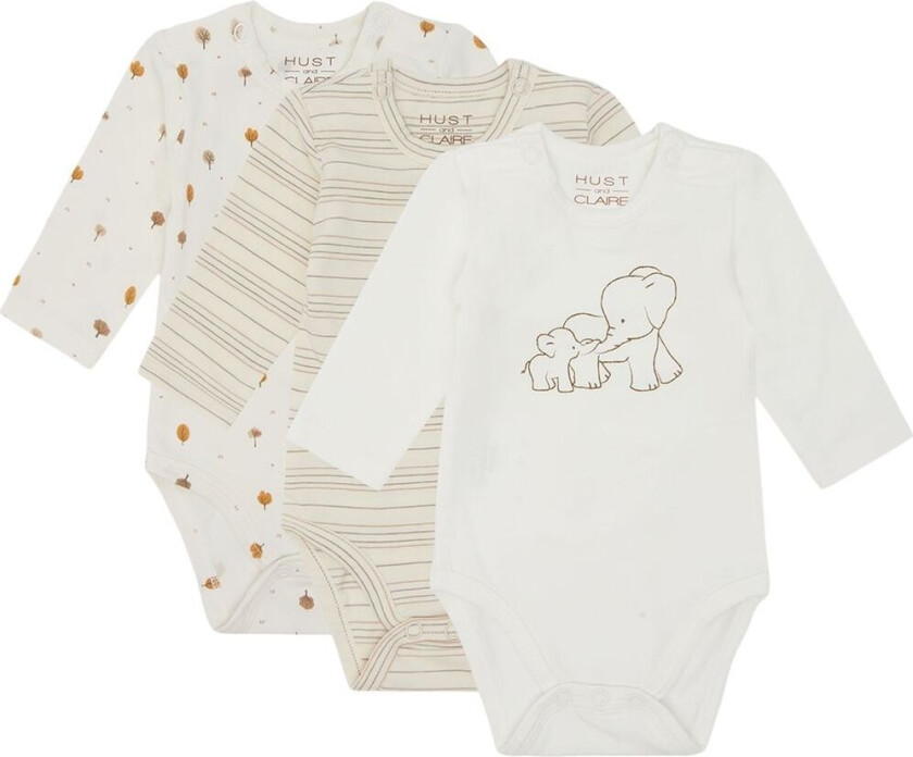 Base 3-pakning Baby Body Snow White | Hvit | 62 cm
