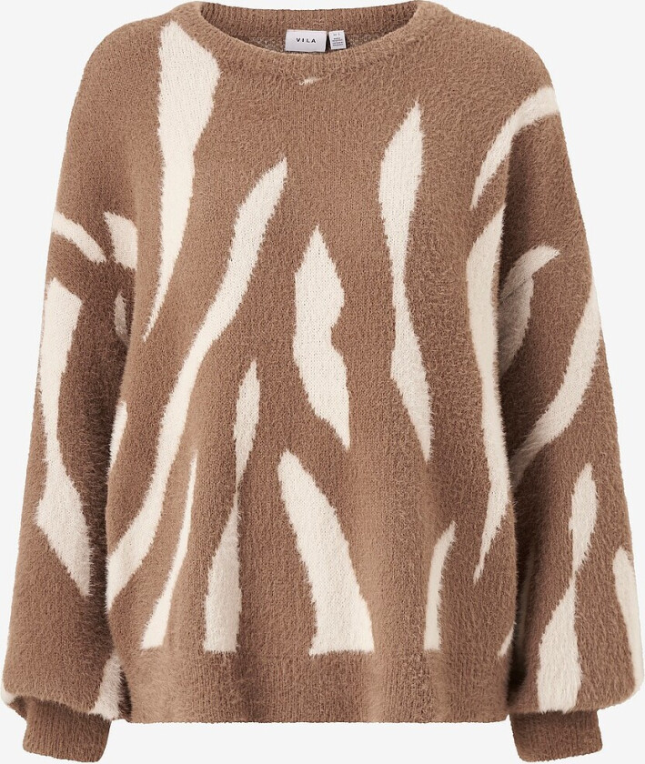 Genser viLajuli Jaquard L/S Knit Top - Brun
