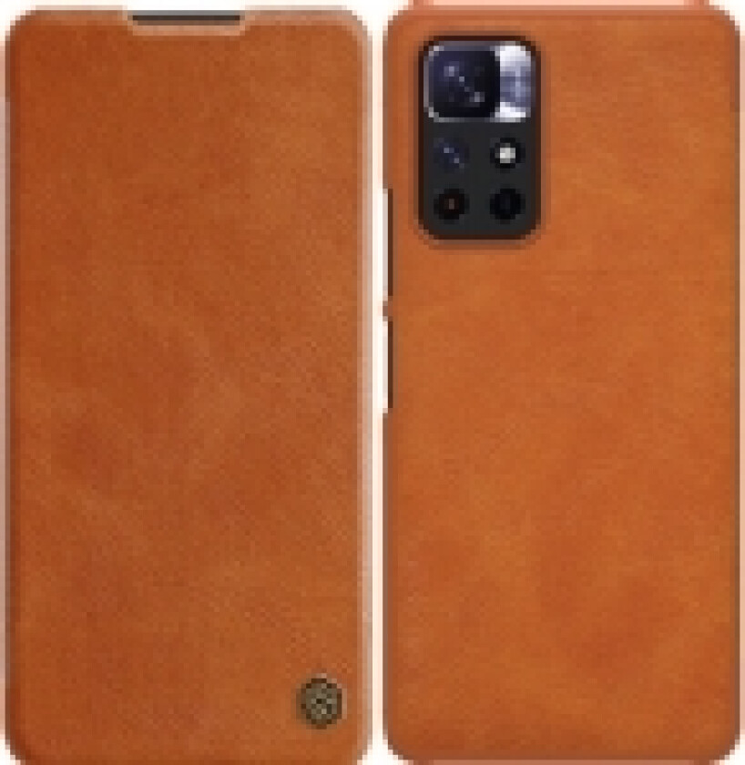 Nillkin Nillkin Qin-deksel til Xiaomi Poco M4 Pro 5G kamerabeskytter hylsterposedeksel Flipdeksel Brun