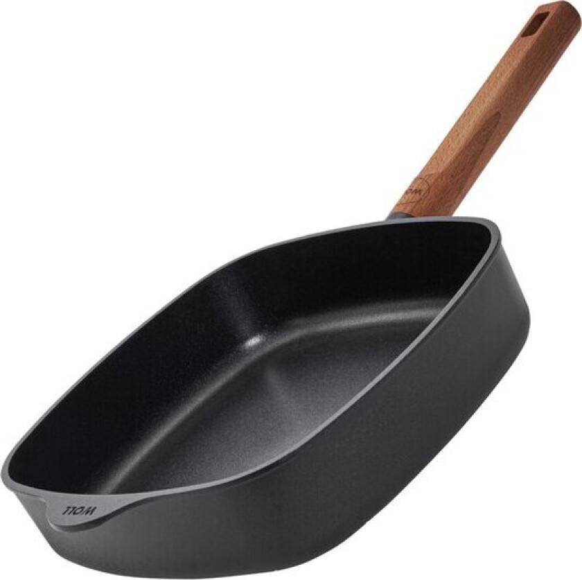 ECO Logic QXR stekepanne firkantet 24 cm trehåndtak svart