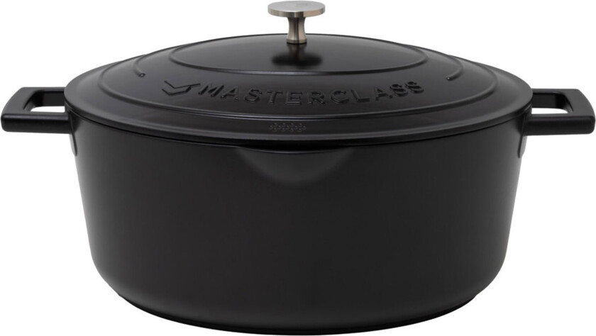 Oval non-stick-gryte 6 liter, svart
