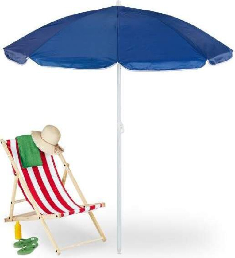 Blå parasoll 160 cm