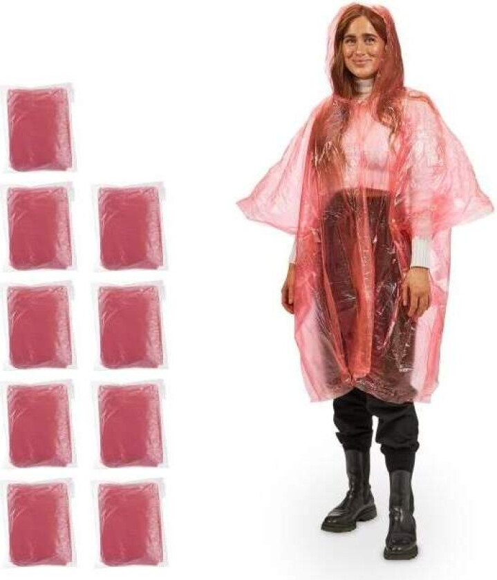 Engangs poncho sett med 10 stk