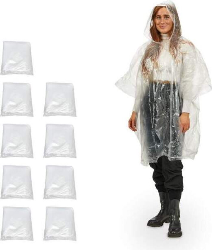 Engangs poncho sett med 10 stk