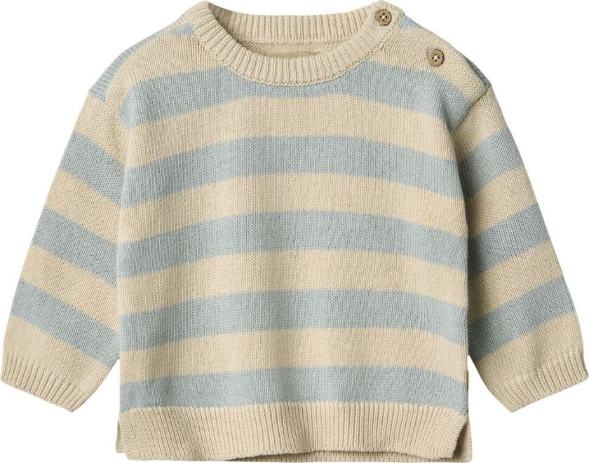 GOTS Morgan Strikket Genser Blue Stripe | Blå | 92 cm