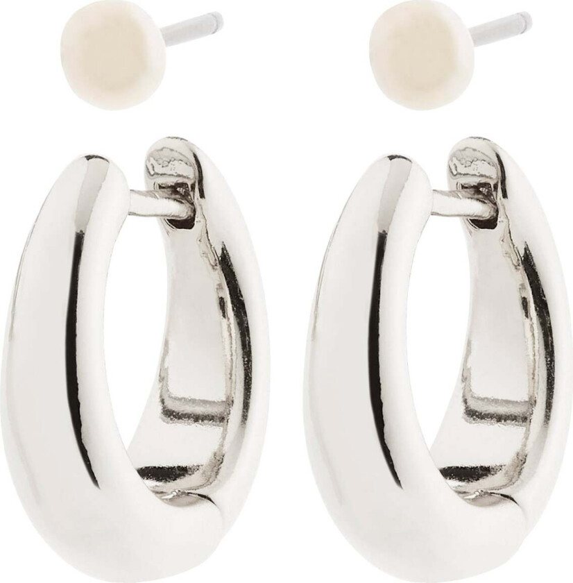 STARLIGHT øredobber 2-i-1 sett sølvbelagt