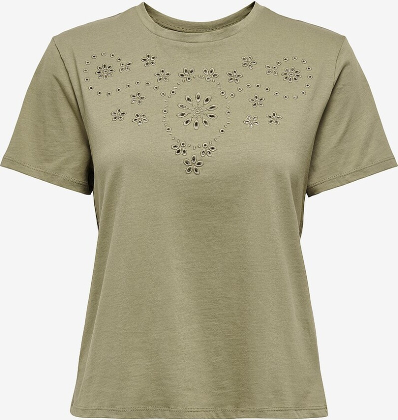 Topp jdyCif S/S Broderie Anglaise Top - Brun