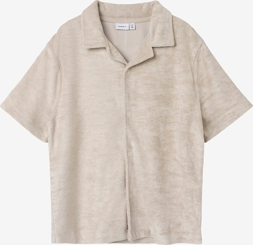 Skjorte nkmFredy Nreg Terry SS Shirt - Beige