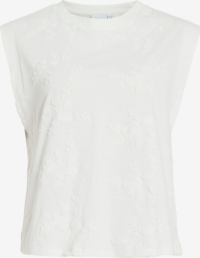 Topp viNayla O-neck S/L Top - Hvit