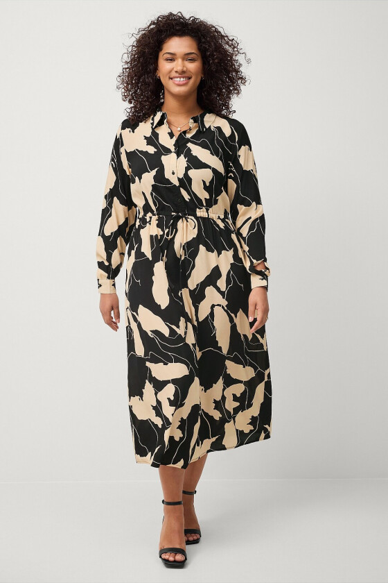 Skjortekjole vBella L/S Midi Dress - Svart
