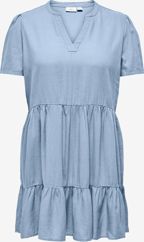 Kjole carTiri-caro S/S V-neck Lin Dress - Blå
