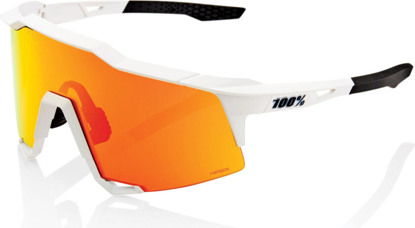 100% Speedcraft HiPER Rød Spejl Linse, Soft Tact Solbriller - White