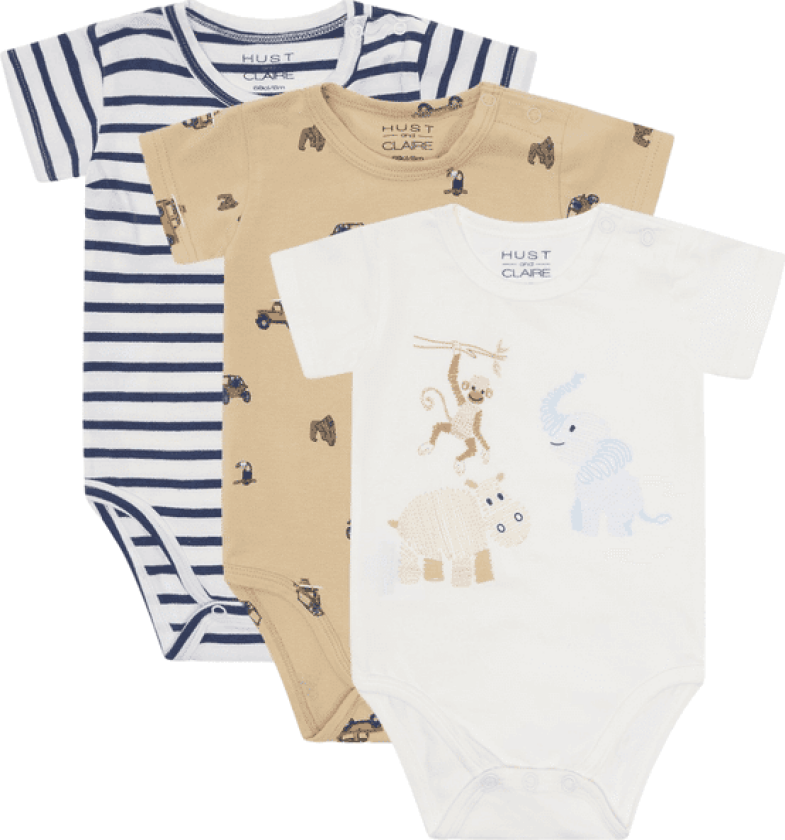 Hust and Claire Hcbertram 3-pack kortermet body, Pale Khaki