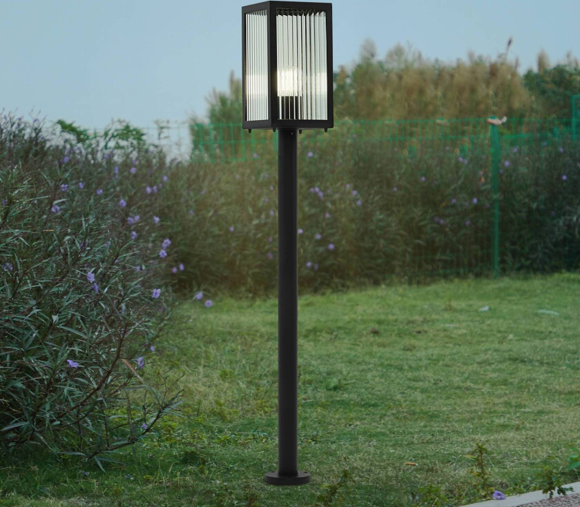 Lindby Bolgar veilampe, svart, metall, glass, 15 cm