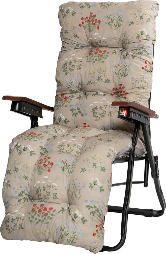 Tourra Baden Baden Stol med Pute - Svart/Blomstrete