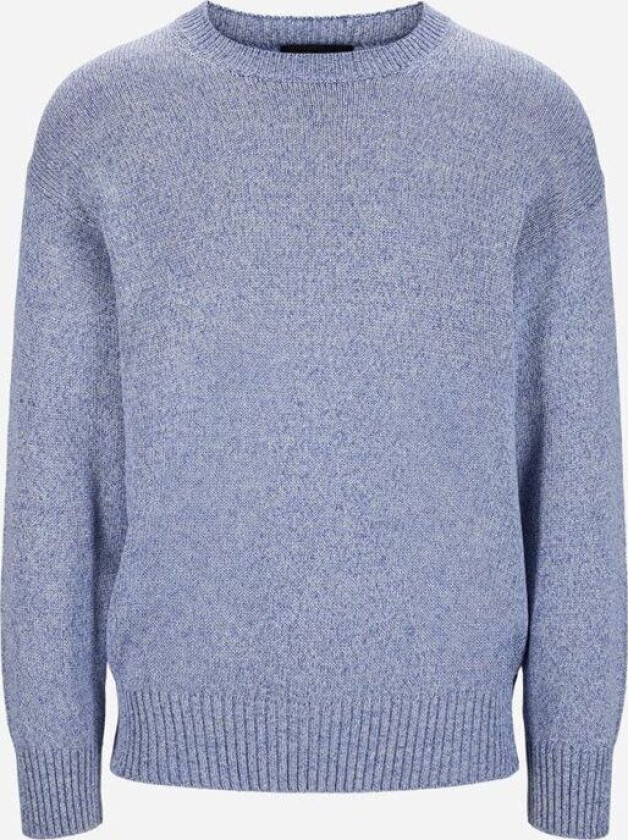 Bilde av Crew Neck Sweater Cotton - Blue Melange Blå 48