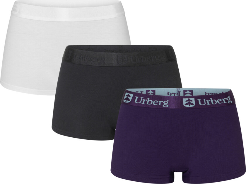 Women's Isane 3-pack Bamboo Boxers Black Beauty+bright White+grape