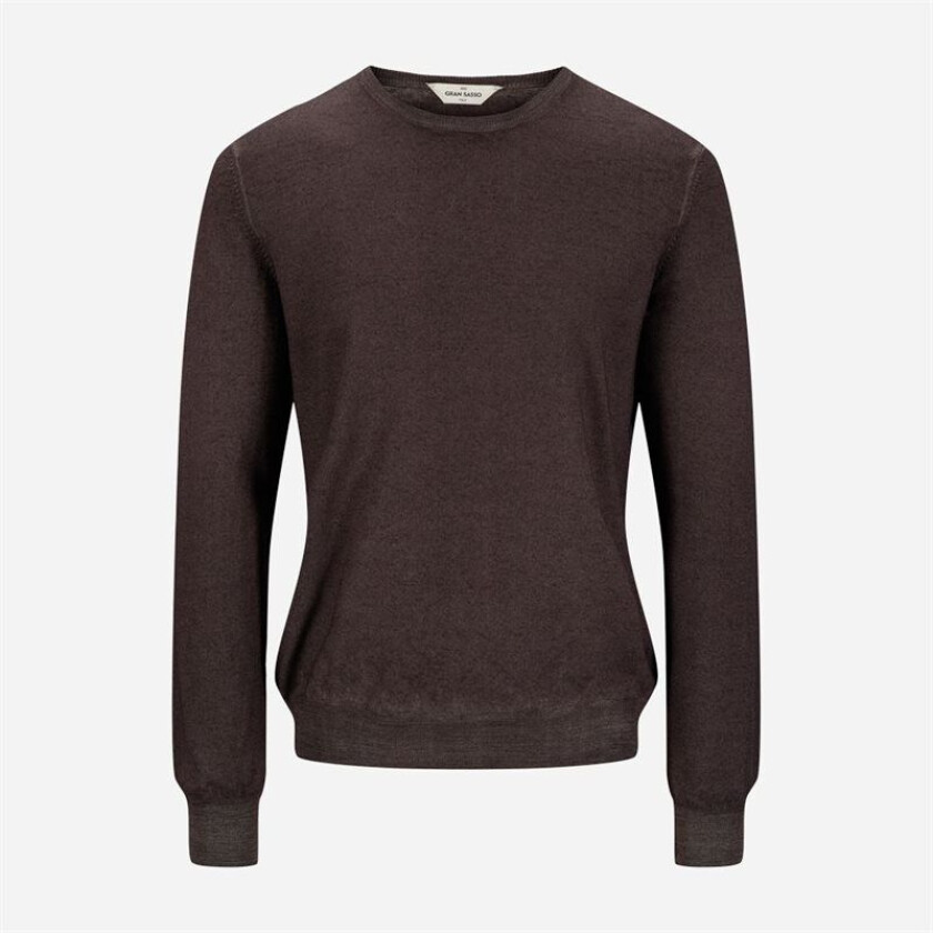 Crew Neck Vintage Merino - Dark Brown Brun 50