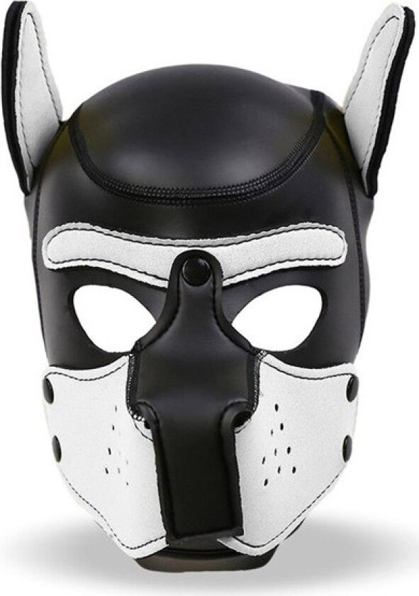 Dog Hood Removable Muzzle White/Black