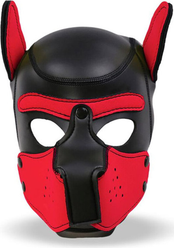 Dog Hood With Removable Muzzle Red/Black