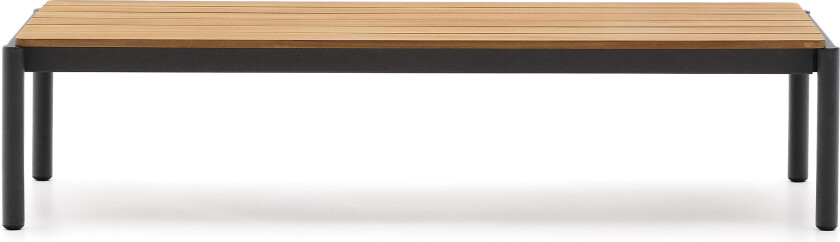 KAVE HOME Sorell salongbord i grå aluminium og teak 63 x 144,6 cm FSC 100%