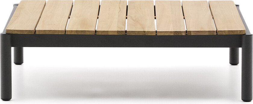 KAVE HOME Sorells salongbord i grå aluminium og teak 89 x 91 cm FSC 100%