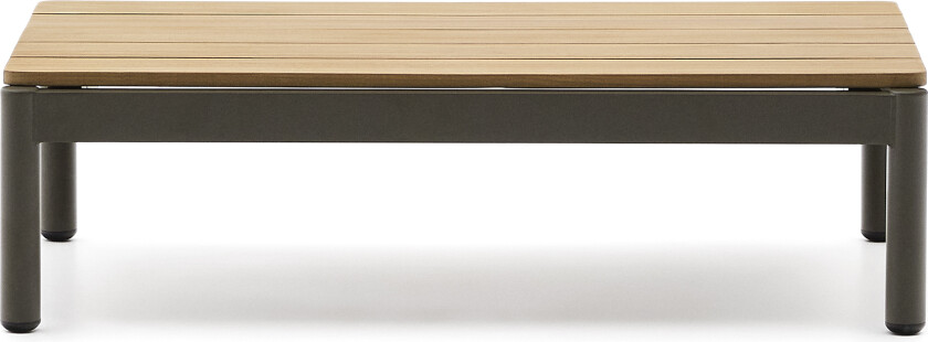 KAVE HOME Sorell salongbord i grønn aluminium og teak 52,4 x 91 cm FSC 100%