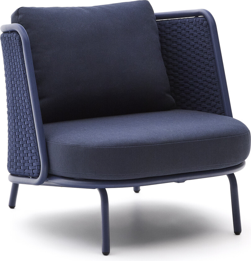KAVE HOME Sedalis utendørs lenestol i aluminium og blå snor