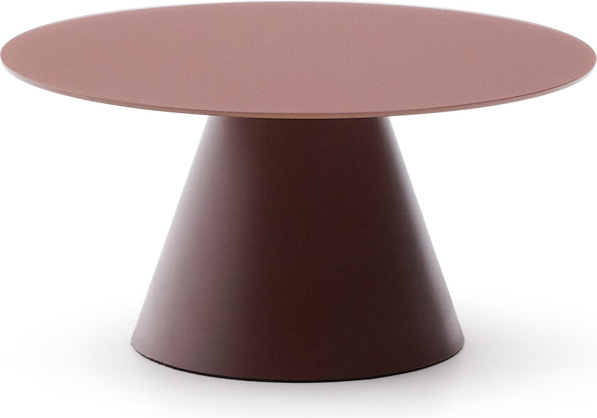 KAVE HOME Wilshire salongbord med frostet herdet glass og matt terrakottalakkert stålfinish