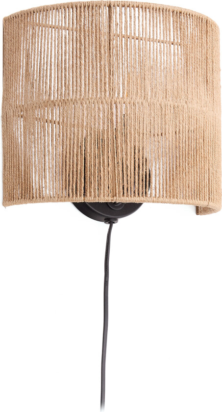 KAVE HOME Canar vegglampe laget av jute med naturlig finish