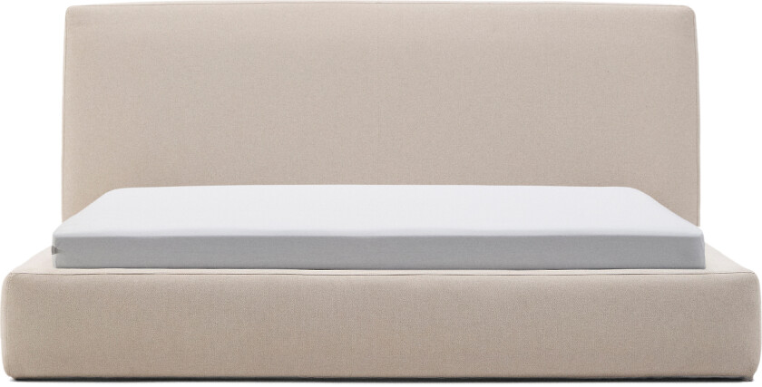 KAVE HOME Beige Block seng med avtagbart trekk for 180 x 200 cm madrass FSC Mix Credit