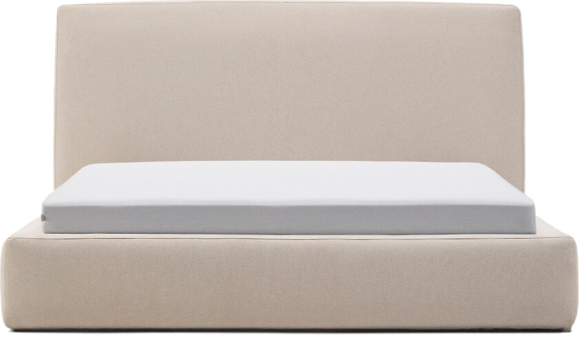 KAVE HOME Beige Block seng med avtagbart trekk for 160 x 200 cm madrass FSC Mix Credit
