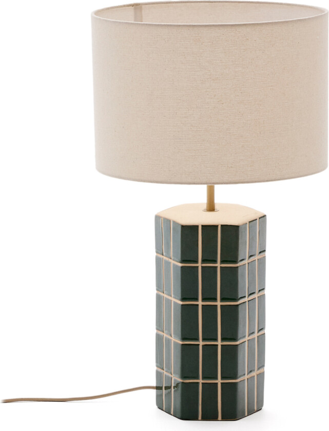 KAVE HOME Rue grønn keramisk bordlampe
