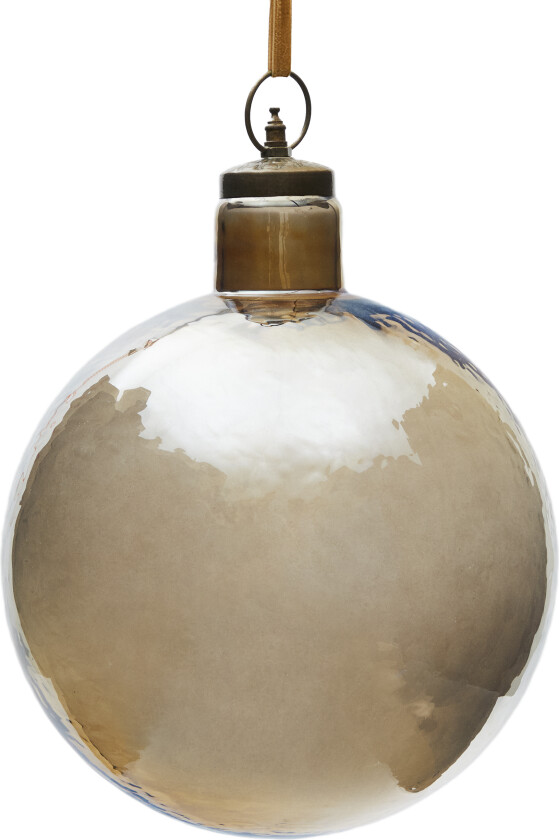 KAVE HOME Piril julekule laget av brunt resirkulert glass, Ã 25 cm