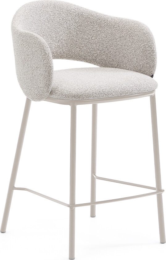 KAVE HOME Maina krakk i tykk beige chenille og stålben i beige finish, FSC Mix Credit, 65 c