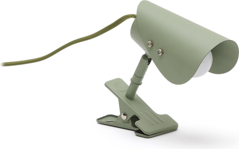 KAVE HOME Jula liten lampe med klemme i grønt metall