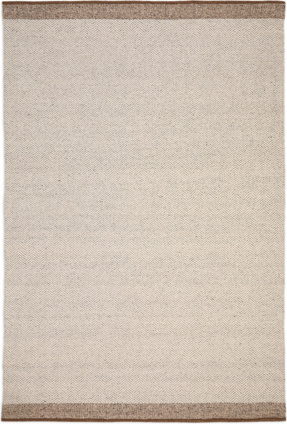 KAVE HOME Nifelia jacquardteppe i beige ull, 200 x 300 cm