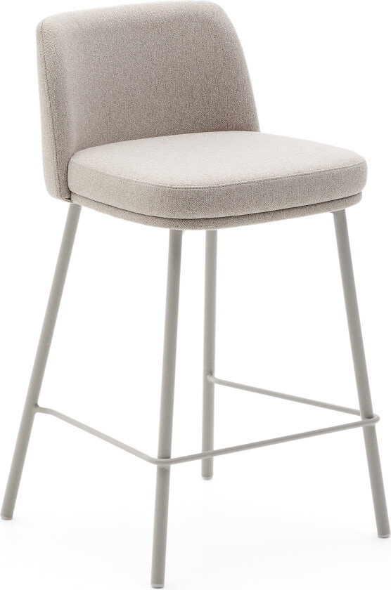KAVE HOME Minami krakk i beige chenille med beige stålben, høyde 65 cm