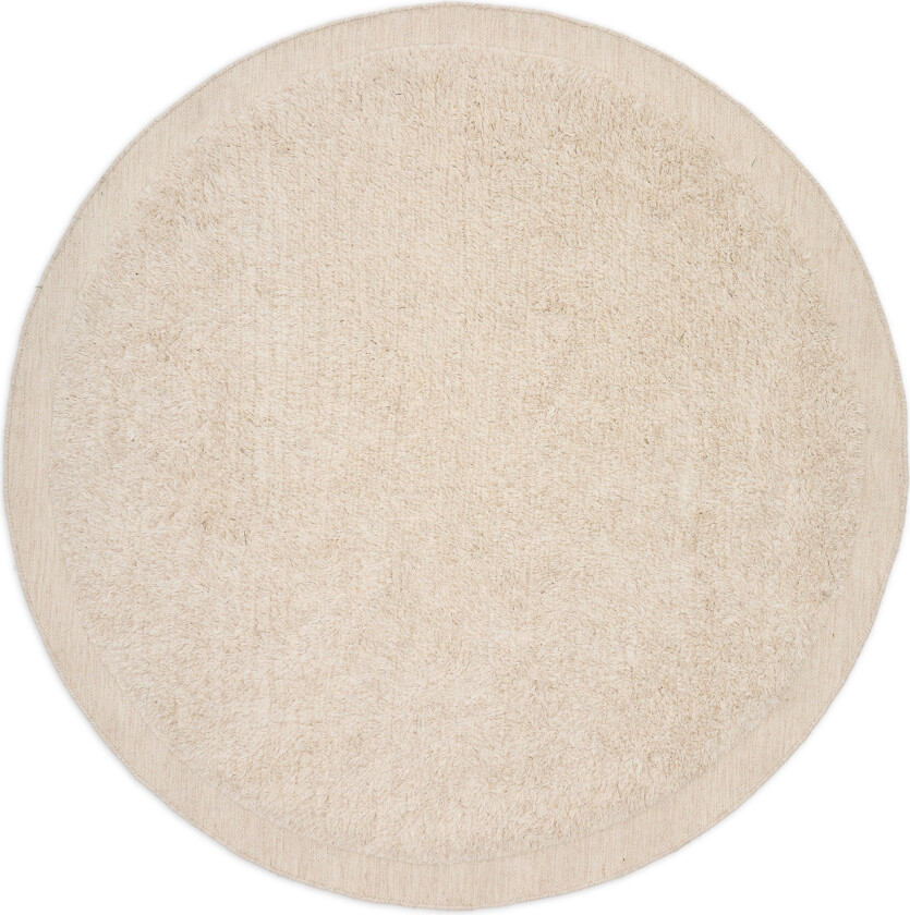 KAVE HOME Marely rundt, hvitt, ullteppe, Ã 200 cm