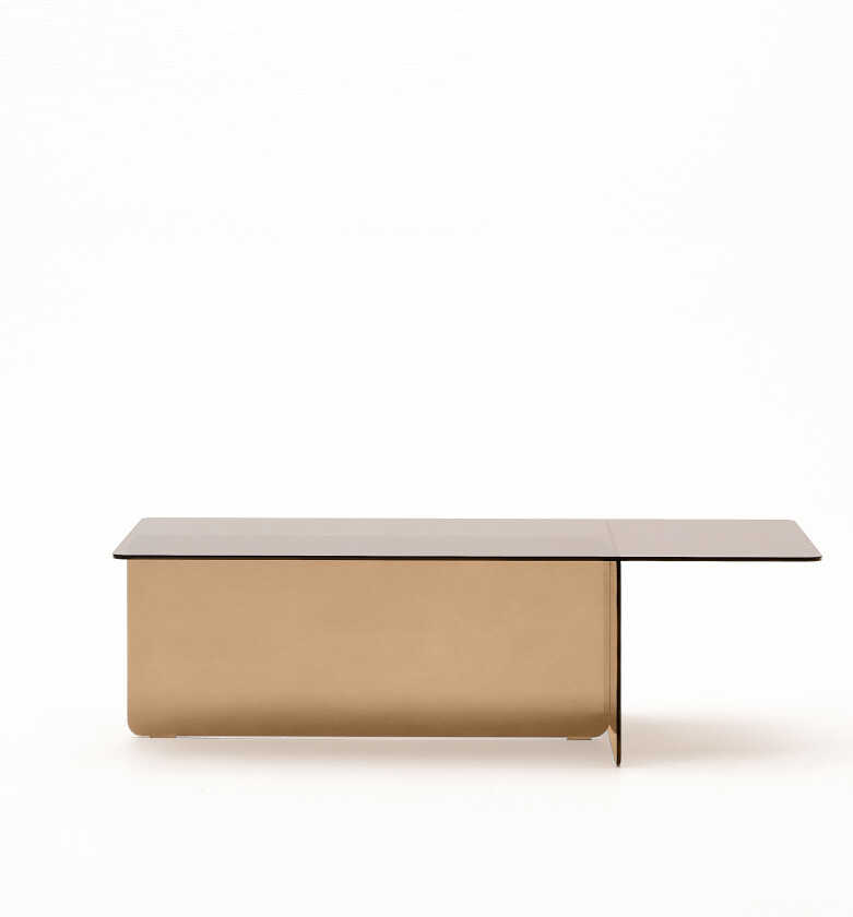 KAVE HOME Zaren brunt salongbord laget av herdet glass, 120 x 60 cm