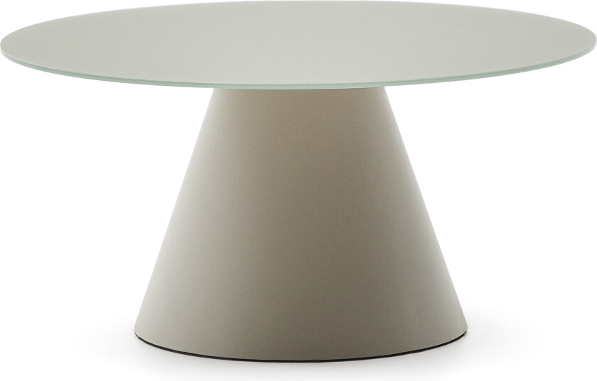 KAVE HOME Wilshire salongbord i herdet glass og metall med en matt grå finish, Ã 80 cm