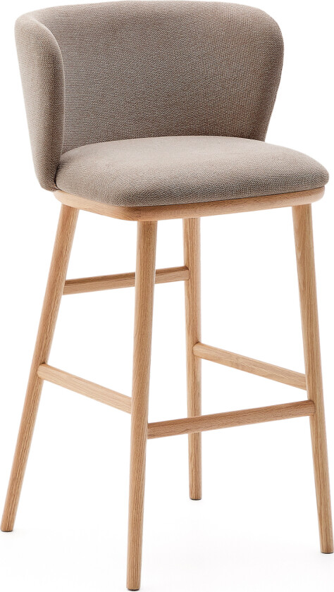 KAVE HOME Ciselia krakk brun chenille og massiv ask, naturlig tone finish FSC Mix Credit 75 cm