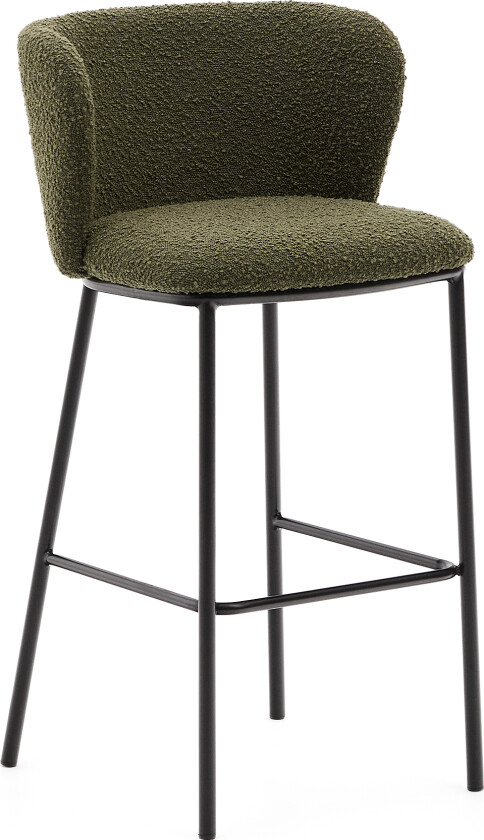 KAVE HOME Ciselia krakk i grønn bouclé og sort stål, høyde 75 cm, FSC Mix Credit