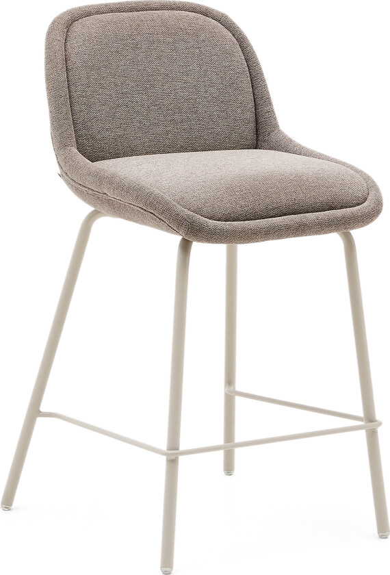 KAVE HOME Aimin krakk i lysebrunt chenillestoff med stålben i beige lakk 65 cm F