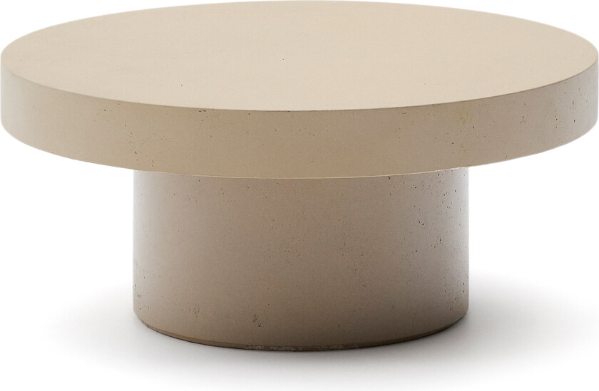 KAVE HOME Aiguablava salongbord i beige sement Ø66cm