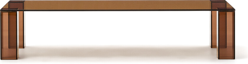 KAVE HOME Adularia brunt salongbord laget av herdet glass, 140 x 60 cm