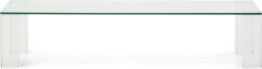 KAVE HOME Adularia gjennomsiktig herdet glass salongbord, 140 x 60 cm