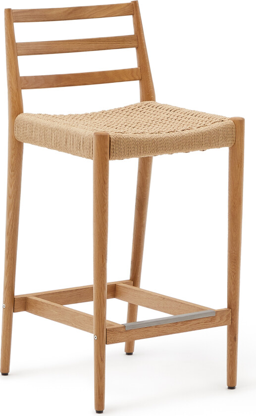 KAVE HOME Analy krakk med ryggstøtte i massiv eik i naturlig finish og snorsete, 70