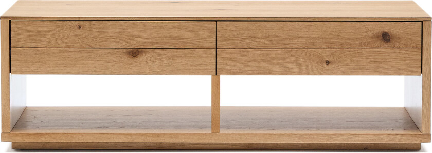 Bilde av KAVE HOME Alguema salongbord 2 skuffer i eikefiner med naturlig finish 140 x 60 cm